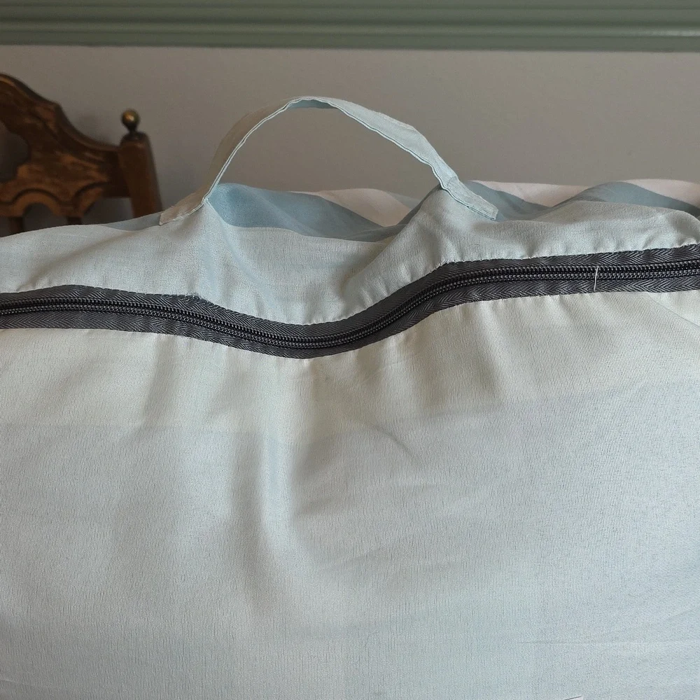 Fairfield Square Queen Austin Stripe/Solid Reversible 8 Pc. Comforter Set-Blue